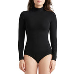 Yummie Women's Madelyn Mock Neck Long Sleeve Shaping Bodysuit Outlast® Seamless, Black, Large/X-Large