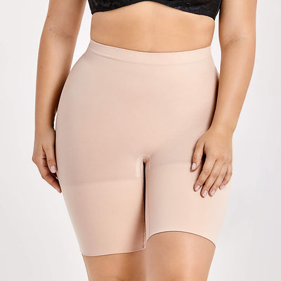 DELIMIRA Women's Tummy Control Shapewear Thigh Slimmer Shorts High Waist Beige Medium