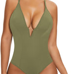 SHAPERIN Bodysuit for Women Shapewear Tummy Control Deep V Neck Plunge Sleeveless Backless Thong Body Suit Tank Top