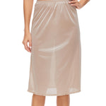 GYS Half Slips for Women Non Cling Under Dresses Silky Underskirt Lightweight Lace Trim Skirt Slip, Nude, Small