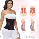 SHAPSHE Waist Trainer for Women Tummy Control Workout Waist Cincher Corset Shapewear Postpartum Body Shaper Faja with Zipper Hook Black