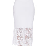 MANCYFIT Half Slips for Under Dresses Extender Slip Skirt for Women Lace Trim Long Underskirt 32 Inch White XX-Large
