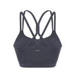 HSIA Sports Bras for Women Strappy Criss Cross Back Medium Support Yoga Crop Top with Removable Padded Cup Dark Grey