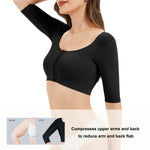 KSKshape Arm Shaper for Women Post Surgery Arm Lipo Compression Sleeves Front Closure Shapewear Bra Posture Corrector Tank Top,Black,M
