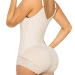 YIANNA Fajas Colombianas Shapewear for Women Tummy Control Postpartum Body Shaper Post Surgery Compression Garment Bodysuit,YA7200-Beige-L