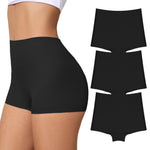 FallSweet BoyShort Underwear for Women No Show Seamless Panties Smooth Boxer Briefs Stretch Shorts, black, M