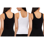 Skinnygirl Women's Scoop Neck Seamless Shaping Camisole, 3-Pack (US, Alpha, Large, Regular, Regular, Black/White/Black)