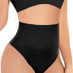 Werena Tummy Control Thong Shapewear for Women Seamless Shaping Novelty Thong Panties Body Shaper Underwear((01# Black-wire(mid Rise),Medium)