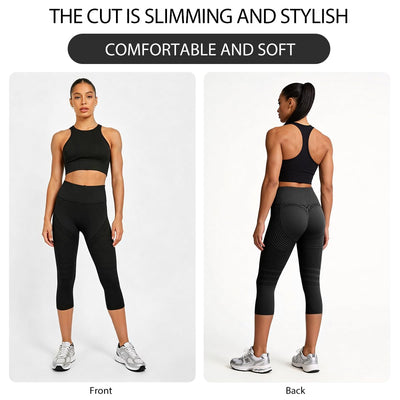 High Waisted Capri Leggings for Women,Tummy Control Yoga Capri Leggings,Workout Compression Capri Leggings,High Waisted Capris for Women,Capri Yoga Pants,Squat Proof Non See-Through(X-Large,Black)