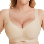 Gailife Womens Seamless Wireless Supportive Lift Bra Push Up Comfort Plus Size Bra No Underwire Full Coverage Tshirt Bralette, Skin, XL