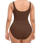 Sculpting Bodysuit Shapewear for Women Tummy Control Body Shaper Cami Seamless Shaping Bodysuit Girdle(C#Coffee Briefs wide straps,XL)