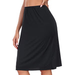 MANCYFIT Half Slip for Women Under Dress Slip Skirt Extenders for Women Seamless Hem Knee Length Under Skirt Liner Black X-Large