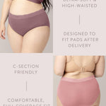 Kindred Bravely High Waist Maternity Underwear for Women and Postpartum Underwear 5 Pack (Medium, Assorted Jewel Tones)