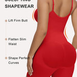 SHAPERX Women's Shapewear Bodysuit Tummy Control Seamless Zip-Up Body Shaper Waist Defining Silhouette,SZ5862-Red-S/M