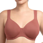 HSIA Bras for Women Minimizer Full Coverage, Plus Size T Shirt Unlined Underwire Smooth Bra, Seamless Cups Joan Ultimate Soft