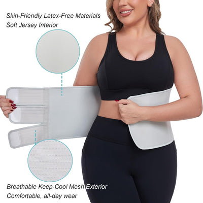 MAMODY Postpartum Belly Band abdominal Binder for Natural Delivery & C-Section, Adjustable Compression Wrap, Abdominal Support Belt (Gray, Large)