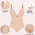 JOYSHAPER Backless Shapewear Bodysuit for Women Tummy Control U Plunge bra Briefs Body Shaper Built in Bra