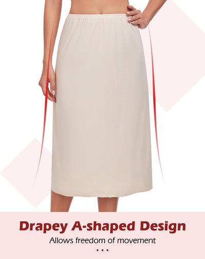 MANCYFIT Half Slips for Under Dresses Slip Skirt for Women A-line Underskirt for Dresses Nude Large