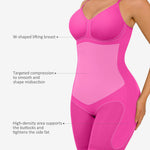 FeelinGirl Shapewear Bodysuit for Women Tummy Control Faja Seamless Hip Enhancer Thigh Slimmer Body Shaper Raspberry Pink XL/XXL