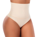 Werena Tummy Control Thong Shapewear for Women Seamless Shaping Novelty Thong Panties Body Shaper Underwear(02# Beige-no boning,Medium)