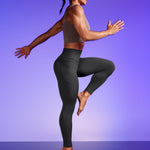 IUGA Compression Leggings with Pockets for Women Tummy Control Leggings No Front Seam Workout High Waist Yoga Pants,Ink Gray