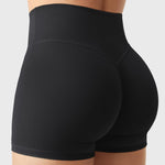 YEOREO Women's Biker Shorts 2.5" No Front Seam Elysina High Waist Hidden Scrunch Workout Gym Yoga Running Shorts Black XS