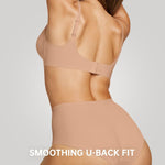 Vertvie Womens Seamless Jelly Bras No Underwire Comfort Push Up Bras Buttery Soft Wireless Bralette Full Coverage Sports Bra(Praline,Large)