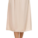 Vlazom Women's Satin Half Slip for Under Dress Long Underskirt Soft Under Slips for Women Under Dresses Nude Size Medium