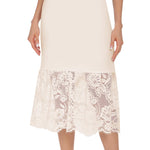 MANCYFIT Half Slips for Under Dresses Extender Slip Skirt for Women Lace Trim Long Underskirt 28 Inch Nude XX-Large