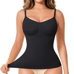 Nebility Compression Tanks for Women Shapewear Tank Top Tummy Control Body Shaper V Neck Camisole(Black,X-Large)