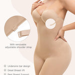 Slimers Strapless Shapewear Bodysuit For Woman: Seamless Body Shaper Built In Bar - Tummy Control Butt Lifter Shapewear
