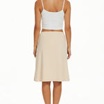 Staralfur Half Slip for Women Skirt Slip for Under Dresses Non Cling with Side Slit Nude Small
