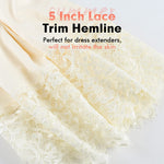 MANCYFIT Half Slips for Under Dresses Slip Skirt Extender for Women Underskirt Lace Trim A-Line Knee Length Beige Medium