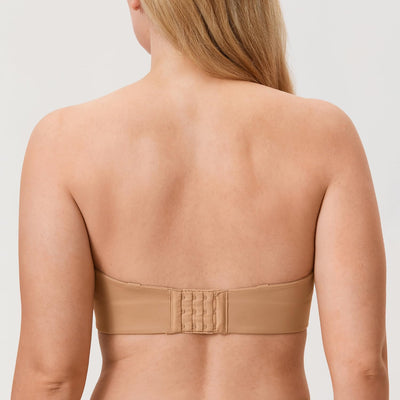 DELIMIRA Women's Strapless Bra Unlined Underwire Minimizer Plus Size Support Natural 36D