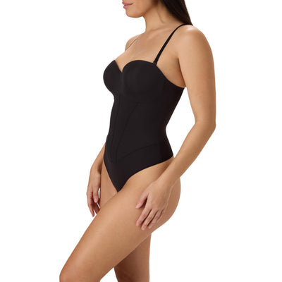 Maidenform Women's Tummy Shaping Thong Bodysuit, Multiway Thong Shaper, Firm Control
