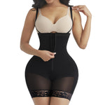 SHAPELLX Tummy Control Shapewear for Women Faja Colombianas Bodysuit Open Bust Mid Thigh Body Shaper Shorts Large Size