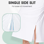 MANCYFIT Half Slips for Women Under Dresses Lace Waistband Long Under Skirt with Slit White Small