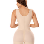 SHAPE CONCEPT Fajas Colombianas Moldeadoras 378 High Compression Tummy Control Shapewear Bodysuit for Women Zipper Faja Beige