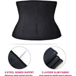 YIANNA Short Torso Waist trainer corset for Weight loss Sports Workout Hourglass Body Shaper Cincher Tummy Control, YA110206-Black-3XL