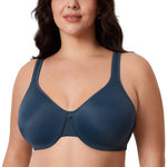 DELIMIRA Women's Minimizer Bra Plus Size Underwire Smooth Full Coverage Seamless Bras Sargasso 34DD