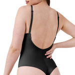 SPANXshape Suit Your Fancy Plunge Low-Back Thong Bodysuit - Comfortable One Piece - Medium Compression - Seamless - Very Black - XL
