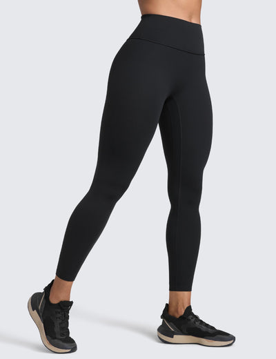 CRZ YOGA Secretsculpt Butterlift Workout Leggings 25" - No Front Seam High Waisted Womens Yoga Pants Booty Scrunch Butt Black Medium