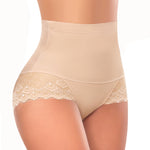 Womens Shapewear Tummy Control Underwear High Waist Shaper Panites Girdle Slimming Briefs(01# B Mid Rise Beige(lace),3X-Large)