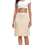 MANCYFIT Half Slip for Women Under Dress Slip Skirt Extenders for Women Seamless Hem Knee Length Under Skirt Liner Nude X-Large