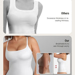 FeelinGirl Womens Tops - Scoop Neck Shapewear Tummy Control Cami Body Shaper for Women Compression Shirts White L