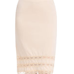 MANCYFIT Half Slips for Women Underskirt Dress Extender Lace Trim Knee Length Midi Skirt 19-26" Length Nude Large