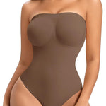 Werena Strapless Shapewear Bodysuit for Women Tummy Control Seamless Body Shaper with Removable Straps Under Dress