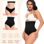 Werena Tummy Control Shapewear for Women High Waisted Body Shaper Briefs Slimming Girdle Shaping Underwear(#A1 High Waist Black(seamless),XX-Large)