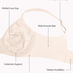 HSIA Minimizer Bra for Women - Full Coverage Seamless Lace Bra Plus Size Underwire Unlined Bra for Heavy Breast Nude