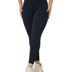 UNISSU Hugcurve No Front Seam High Waisted Workout Leggings for Women Buttery Soft Yoga Pants Gym Athletic Tights - 25'' Black Small